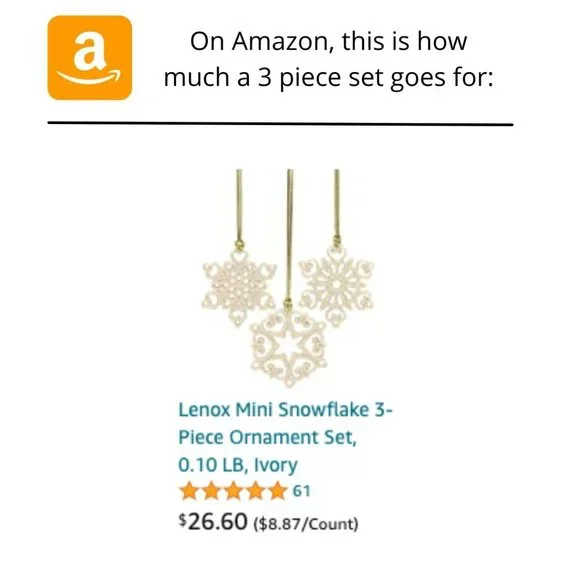 NEW - Lenox Holiday 5 Piece Ornament Set - Picture 6 of 7